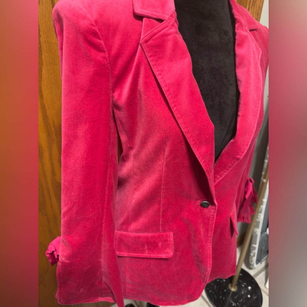 NWT Cinq A SEPT'S Velvet Lou Blazer, Berry, 6 - Picture 13 of 16